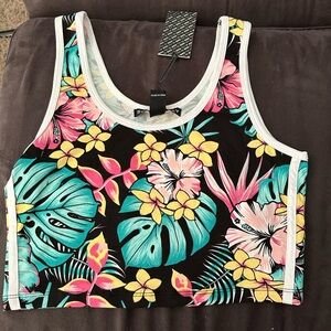 Brand new, never worn floral crop tank top